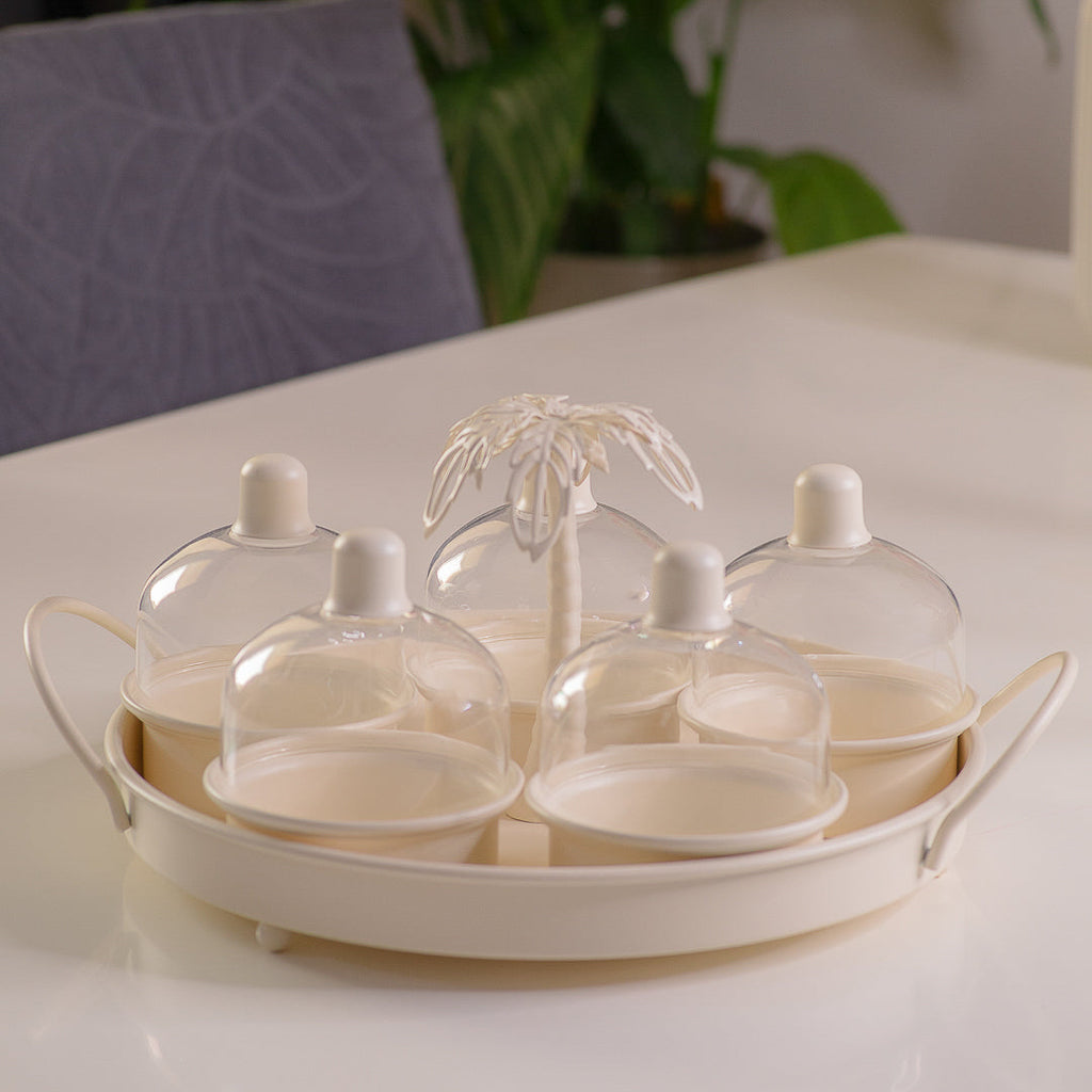 Beige Tray w/Bowls
