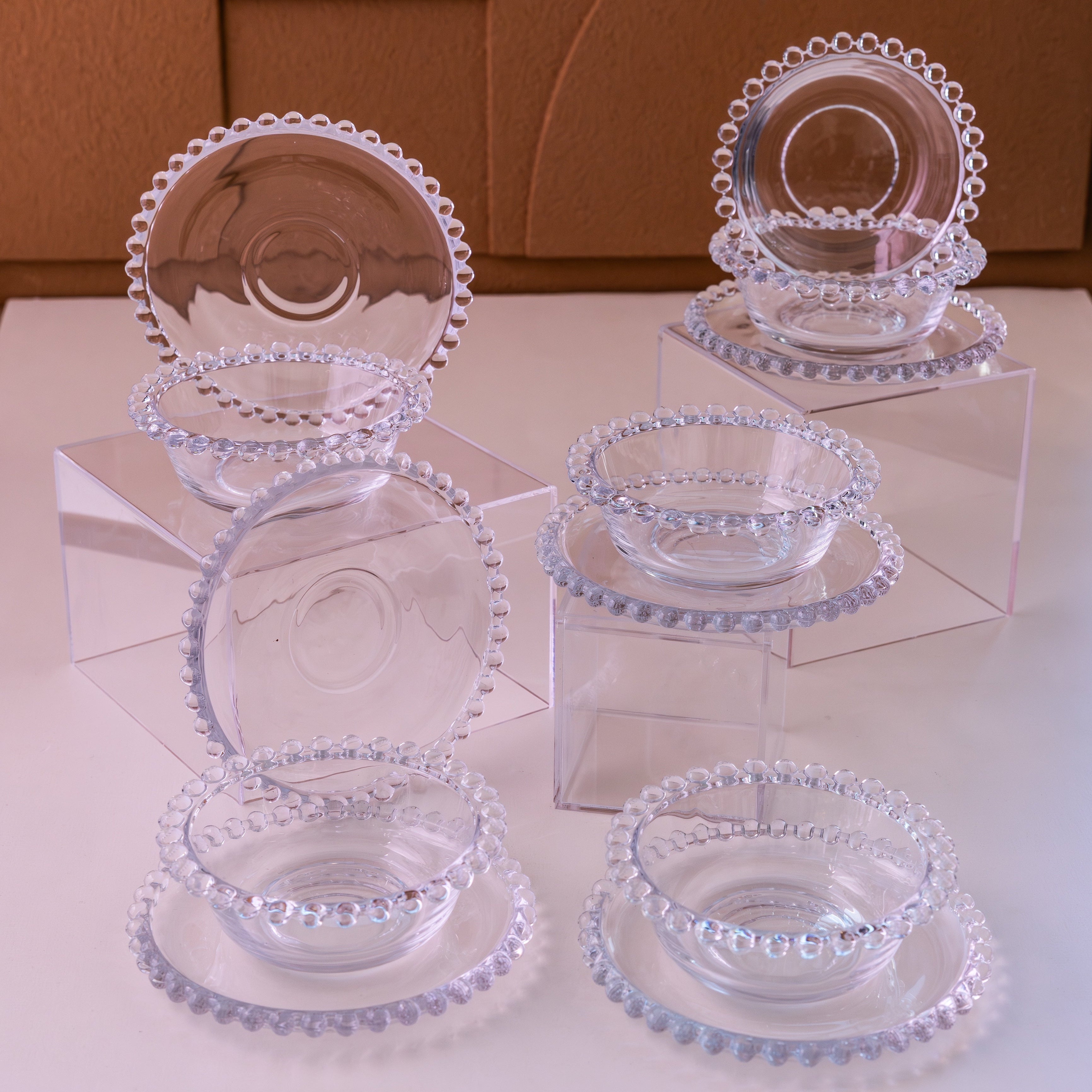 Crystal Dessert Bowl w/ Plate