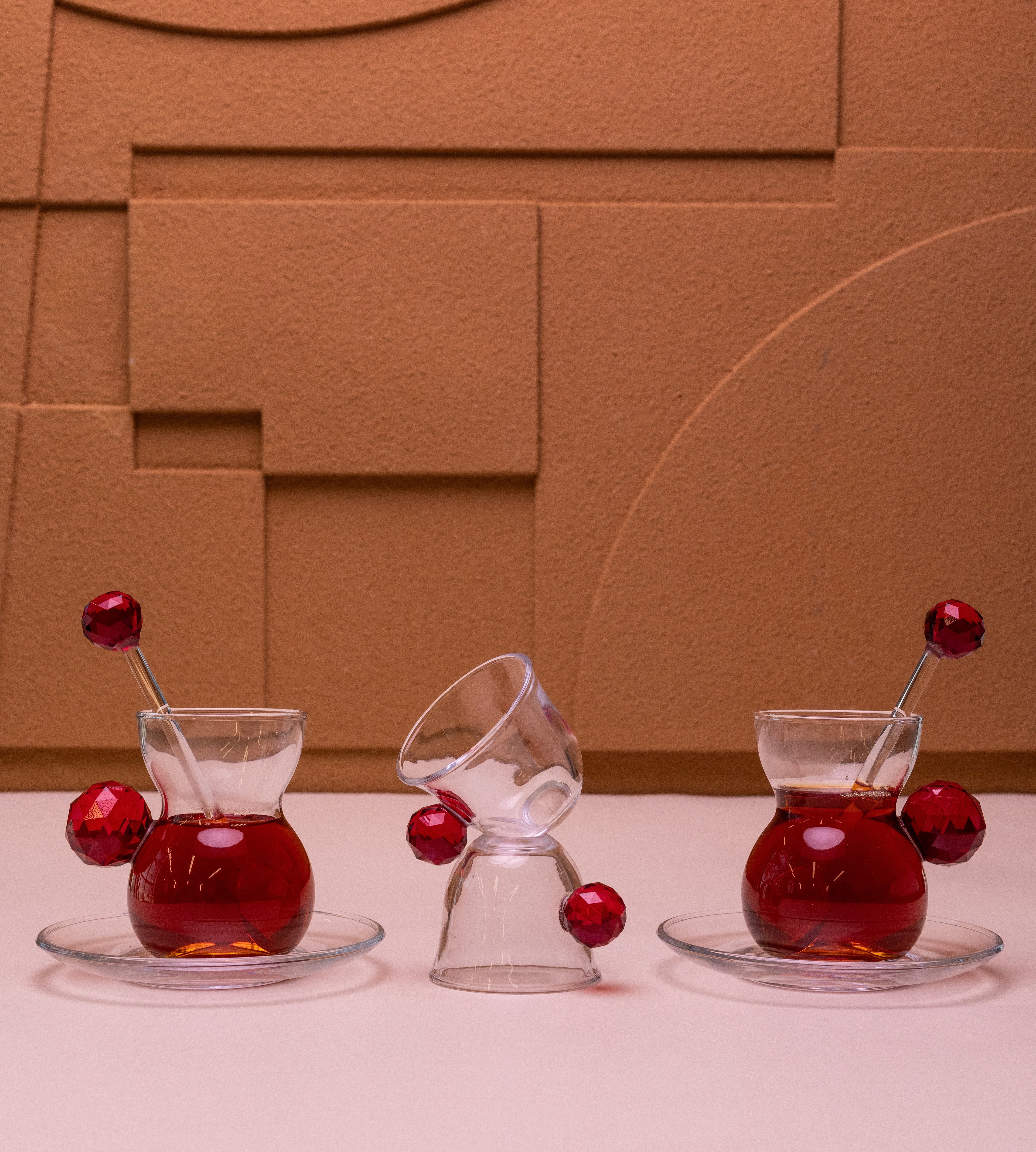 Red Crystal Tea & Coffee Set