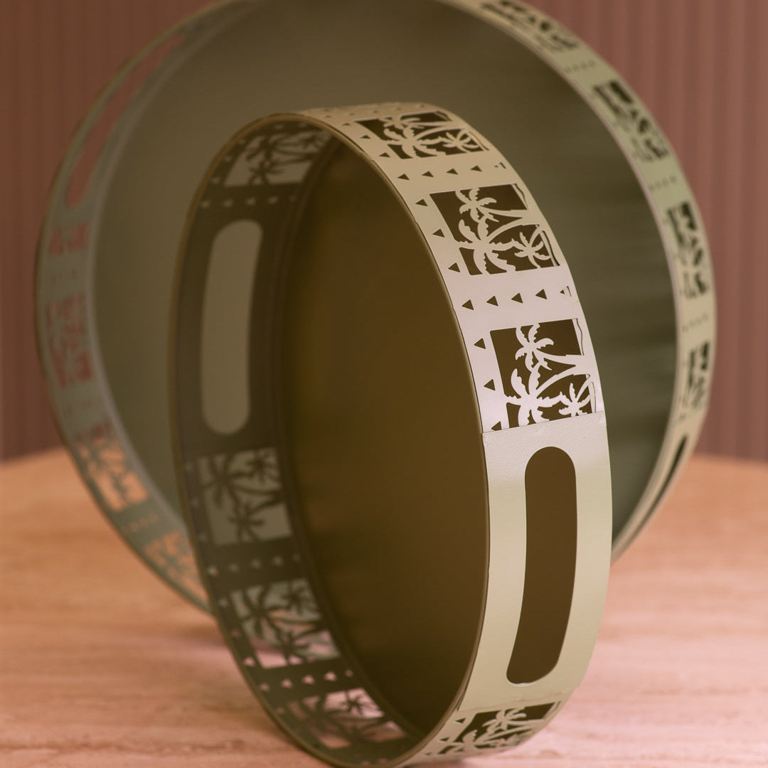 Palm Tree Round Tray Set