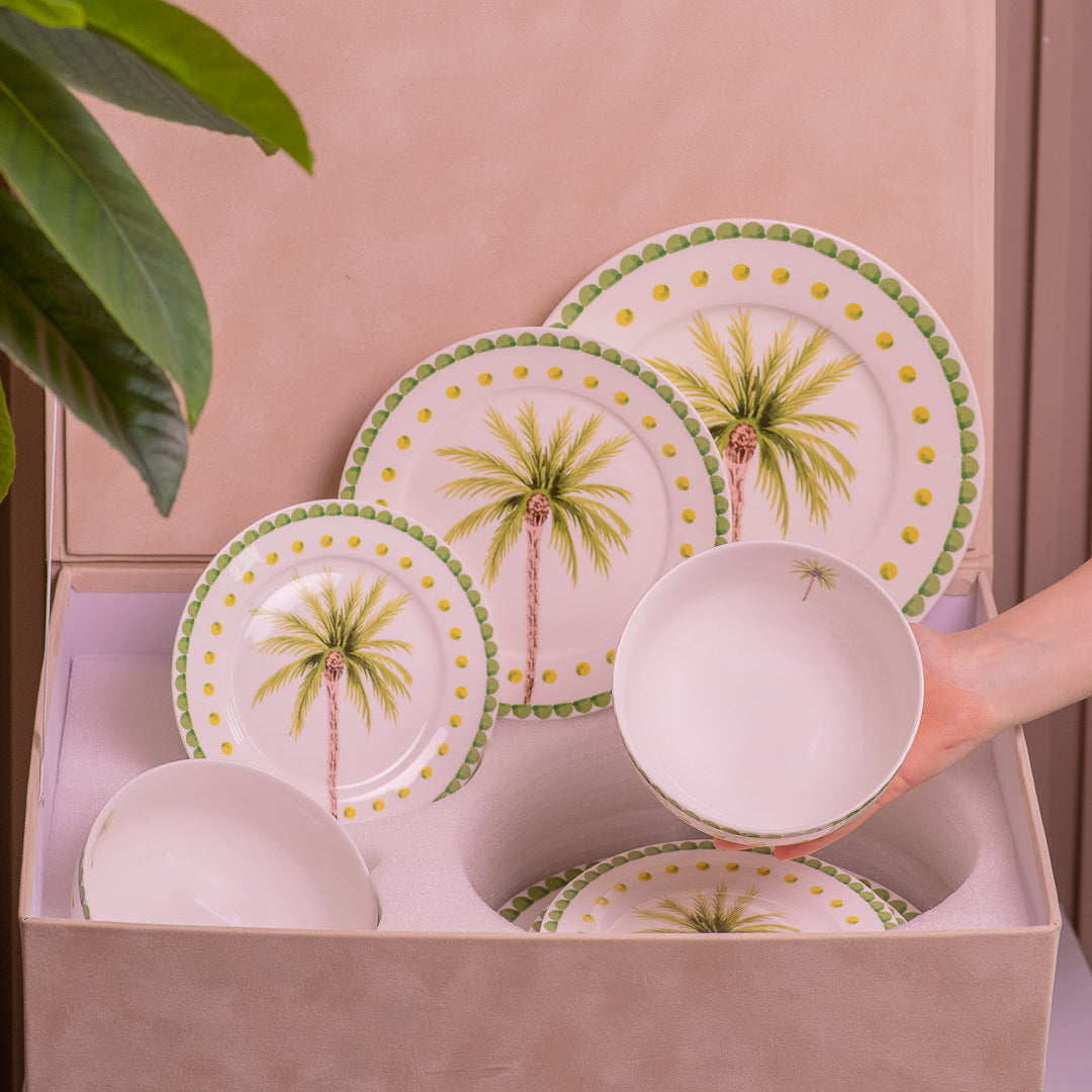 Palm Tree Dinnerware Set - Green