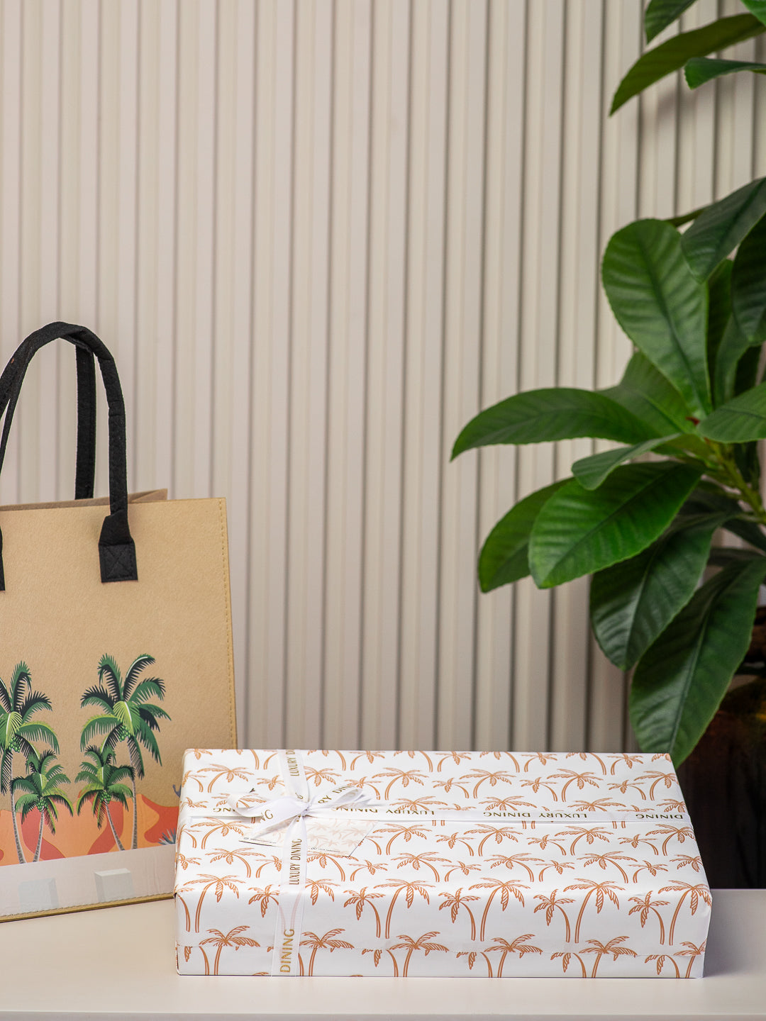 Palm Tree Tea & Coffee Set - Blue